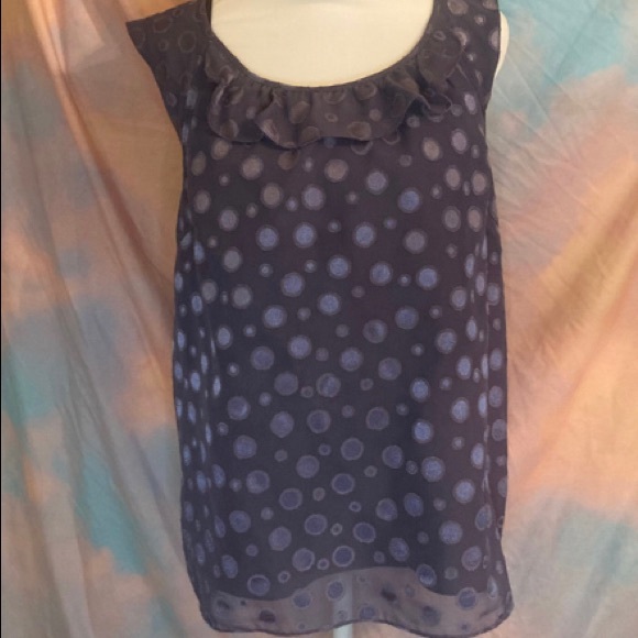 Banana Republic Purple Polka Dot Babydoll Style Blouse - Picture 2 of 4